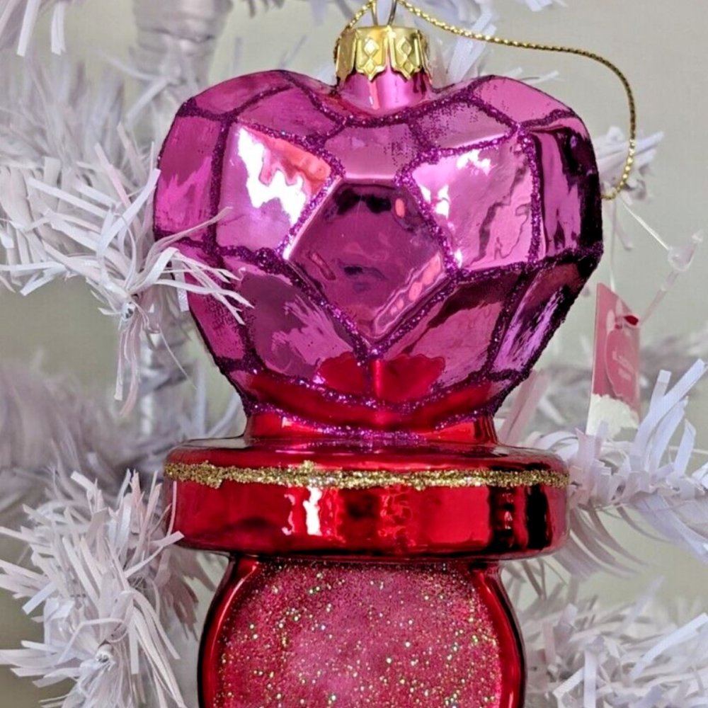 Glass Heart Pink And Red Valentine Ornament